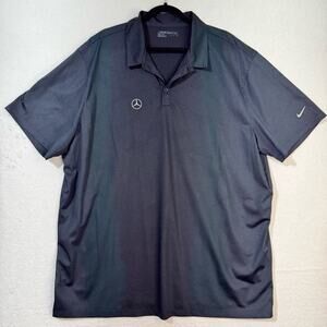 Nike Golf Dri-Fit Black Polo Shirt Mercedes -Benz Logo Men’s 3XL Sporty Preppy